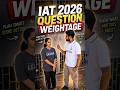 What was the weightage of the questions asked in IAT 2026 #iat2026