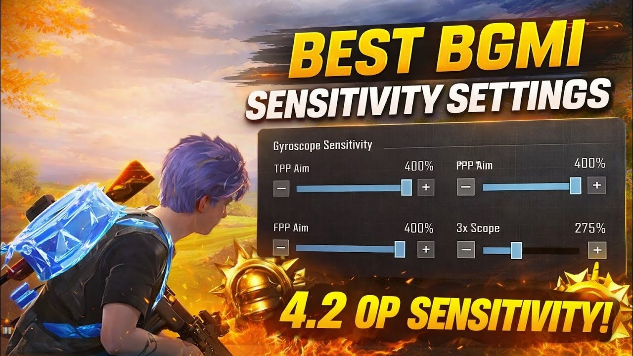 New BGMI 4.2 UPDATE SENSITIVITY SETTING (Low_and high devices Friendly)zero recoil sensitivity BGMI.