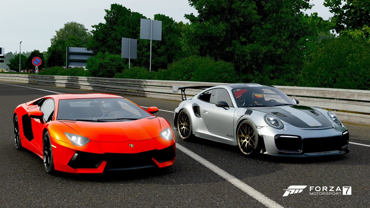 Forza 7 Drag race: Lamborghini Aventador vs Porsche 911 GT2 RS (Rematch ...