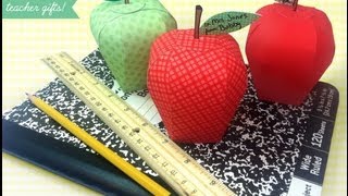 make a paper apple candy box party favor kit