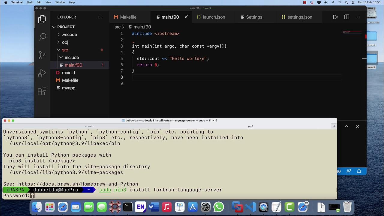 VS Code on MacOS for C, C++, and Fortran Part II - YouTube