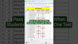 ✅ Pass or Fail in Excel When Students Clear at Least One Test #excelhacks