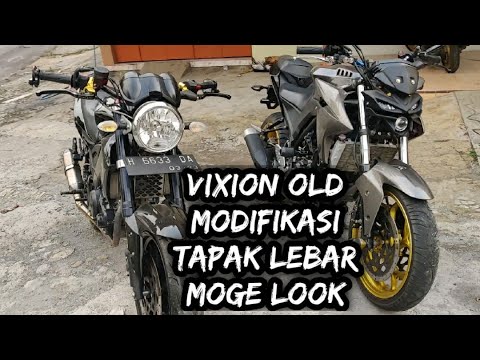 Vixion old modifikasi tapak lebar tampilan kaki moge - vixion modifshop fz150 mt15 mt25