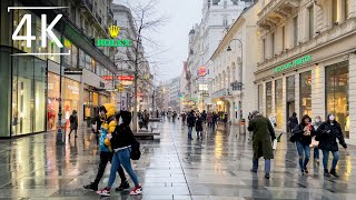 Winter Walk in the Center of Vienna, Austria | 4K HDR Dolby Vision | ASMR | Snow Rain Ambience