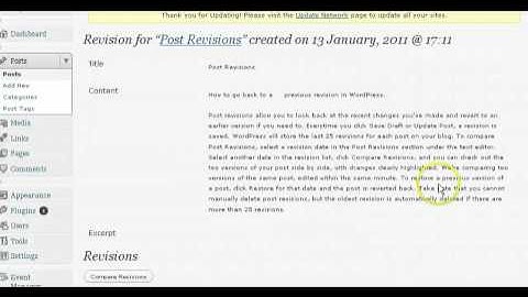 Post Revisions in WordPress