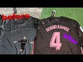 Applying Sergio Ramos #4 name set on Real Madrid CF 2020/2021 third long sleeve jersey