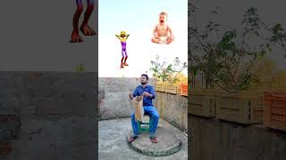 Cute Crying babies catching vs dancing Red jocker & yellow alien Funny magic vfx video 😄😄