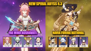 C0 Navia Furina National & C0 Yae Miko Aggravate | NEW Spiral Abyss 4.3 | Genshin Impact