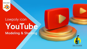 Blender 3D how to modeling youtube 3d icon