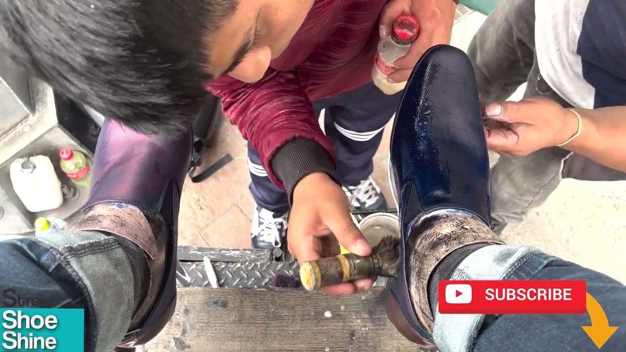 HOW he did that? BEST Shoe Shine Fire #asmr #mx #zapatos #shoes