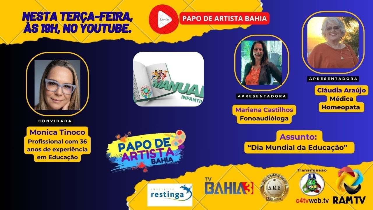 TITULO: #210 - PROGRAMA Manual Infantil. Com Monica Tinoco - BY Cláudia Araújo / Mariana Castilhos