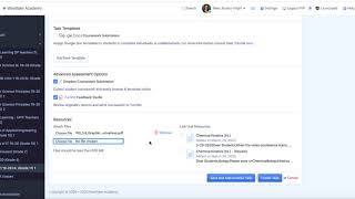 ManageBac: create a task and enable Dropbox