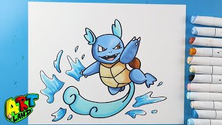 How To Draw A Wartortle Attack Pokemon