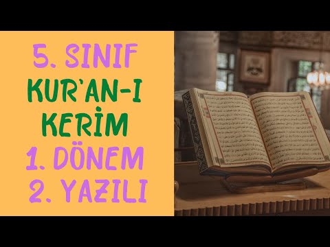 5. Sınıf  Kur'an-ı Kerim 1. Dönem 2. Yazılı