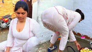 Cleaning My Wash Room Hot Aunty Cleaning Vlog Desi Aunty Daily Vlog Village Aunty 2025