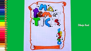 como dibujar caratula de matematicas fácil