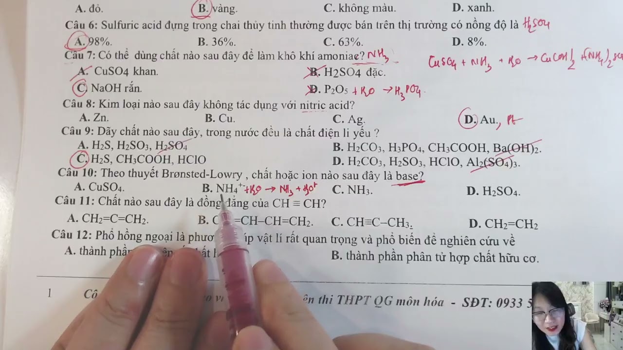 GIẢI ĐỀ ÔN THI CUỐI HK1 - HÓA 11 - ĐỀ 2