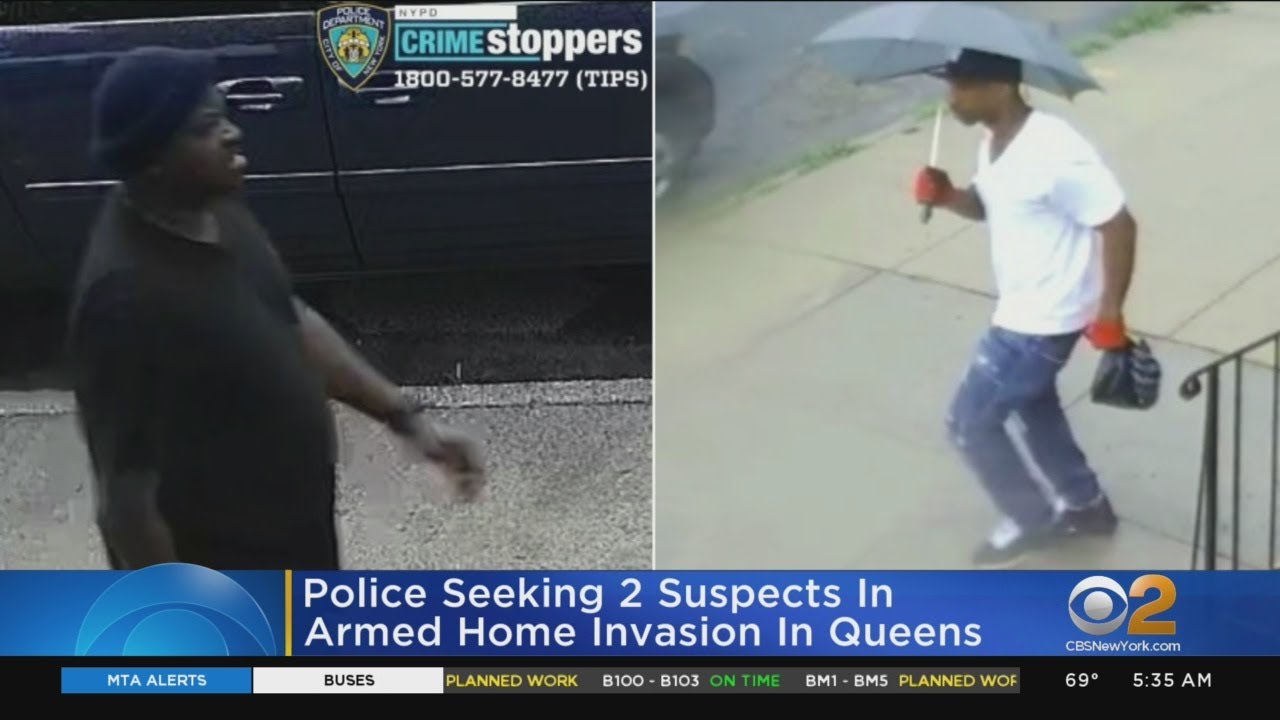 Police Seeking 2 Suspects In Armed Home Invasion In Queens - YouTube