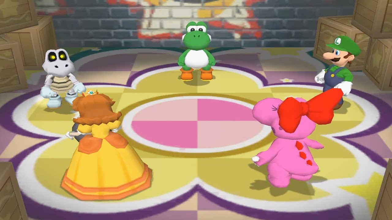 Mario Party 7 - 8 Player Ice Battle - Yoshi Luigi Toadette Birdo All Mini Games (Master CPU)