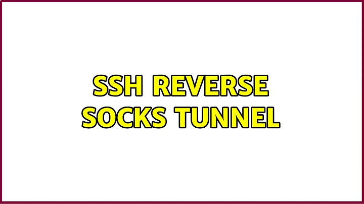 SSH Reverse socks tunnel (5 Solutions!!)