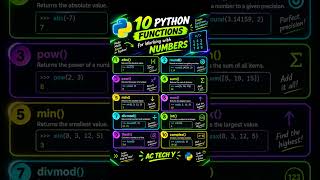 10 Python Functions for Working with Numbers! 🔢 #python