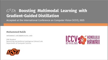 G2D: Boosting Multimodal Learning with Gradient-Guided Distillation | ICCV 2025 Presentation