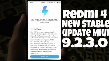 Redmi 4 New Stable Update Miui 9.2.3.0