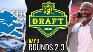 Detroit Lions 2026 NFL DRAFT ROUNDS 2 &amp; 3 LIVE STREAM WATCH PARTY W/PICK TICKER