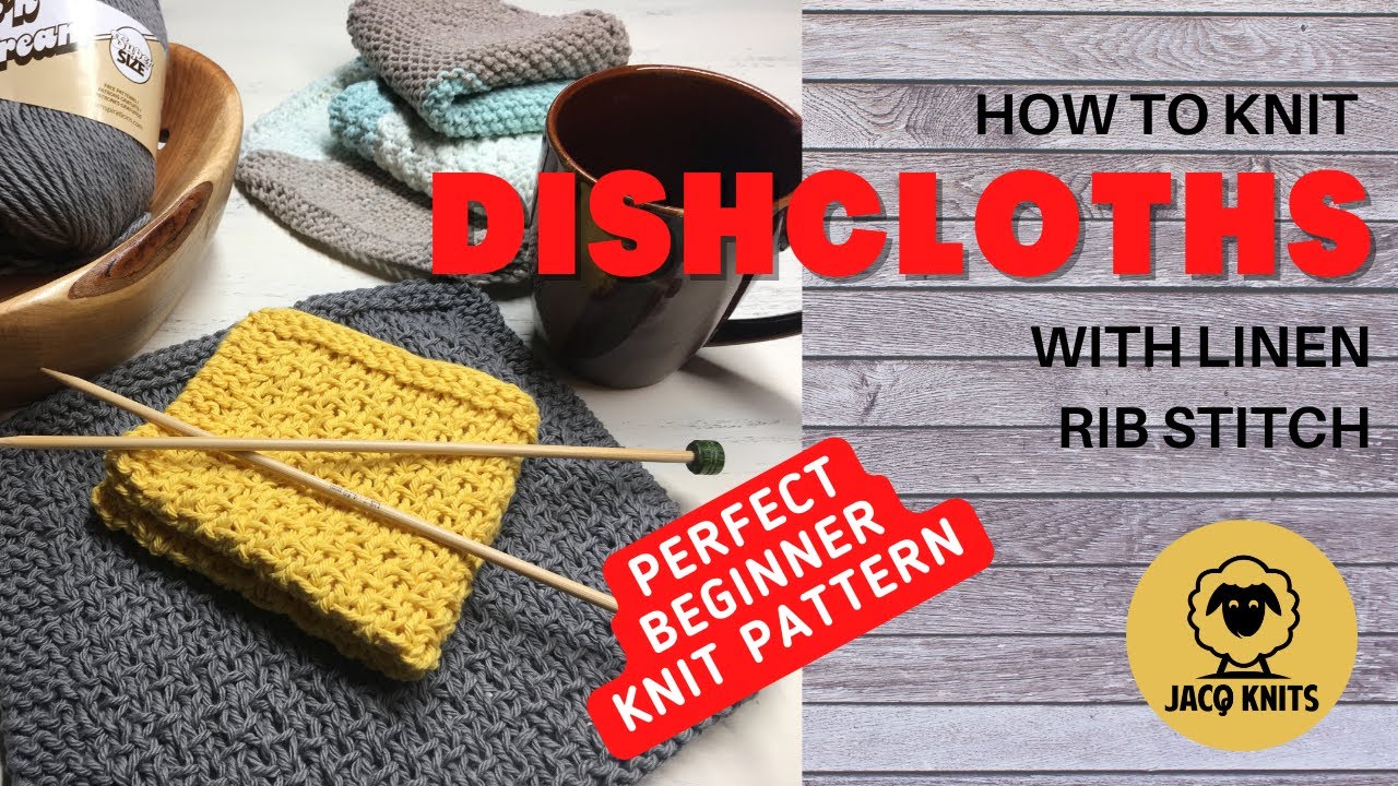 Free & Easy knitted dishcloth pattern for beginners [+video instruction]