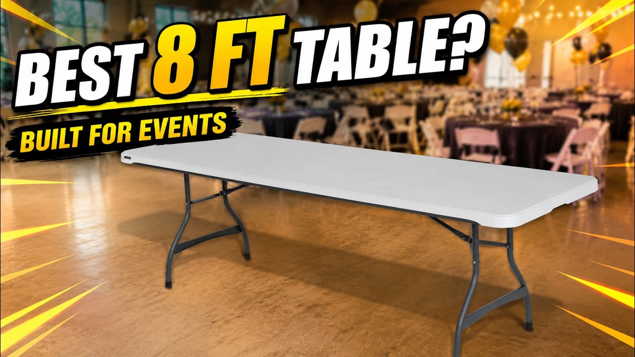Lifetime Nesting Folding Table 280462 8-Foot Plastic Black Top