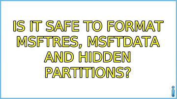 Ubuntu: Is it safe to format msftres, msftdata and hidden partitions?
