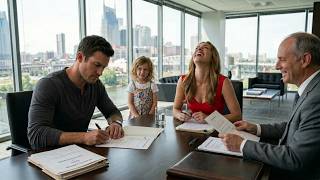 The Female CEO Laughed as the Single Dad Signed the Divorce Papers—Unaware He Owned a Private Jet