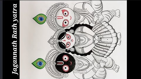 Jagannath Rath yatra special Drawing of Lord Jagnnath,balram & Subhadra Pencil shading sketch/penart