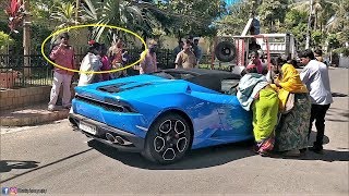 Lamborghini Huracan Spyder DELIVERY Reactions😂 - INDIA(Hyderabad)