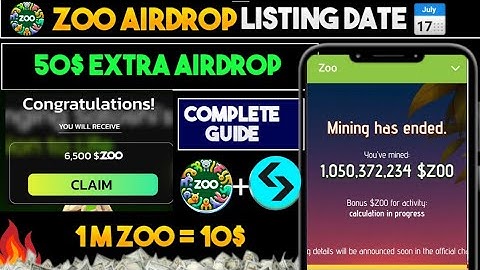 Zoo Airdrop update | Zoo Airdrop listing date | Zoo Airdrop price prediction | Zoo mining end
