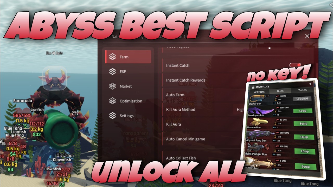 New! ABYSS Script – Auto Farm, Auto Fishing, Kill Aura | Mobile & PC