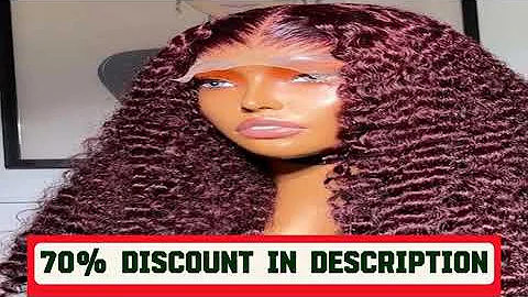A must-have product! Burgundy 99J Deep Curly Short Human Hair Wigs 13x4 Transparent Lace Frontal W
