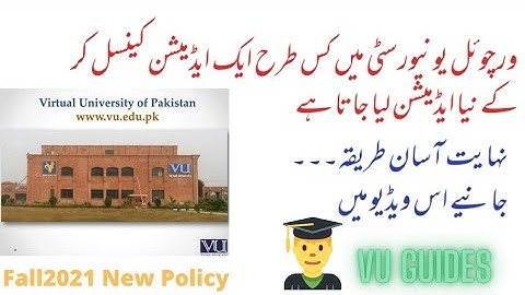 How to cancel admission in Virtual University and get admission again // VU Guides