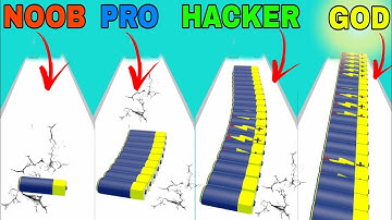 NOOB VS PRO VS HACKER VS GOD in Battery Run All levels|@playgame24dia