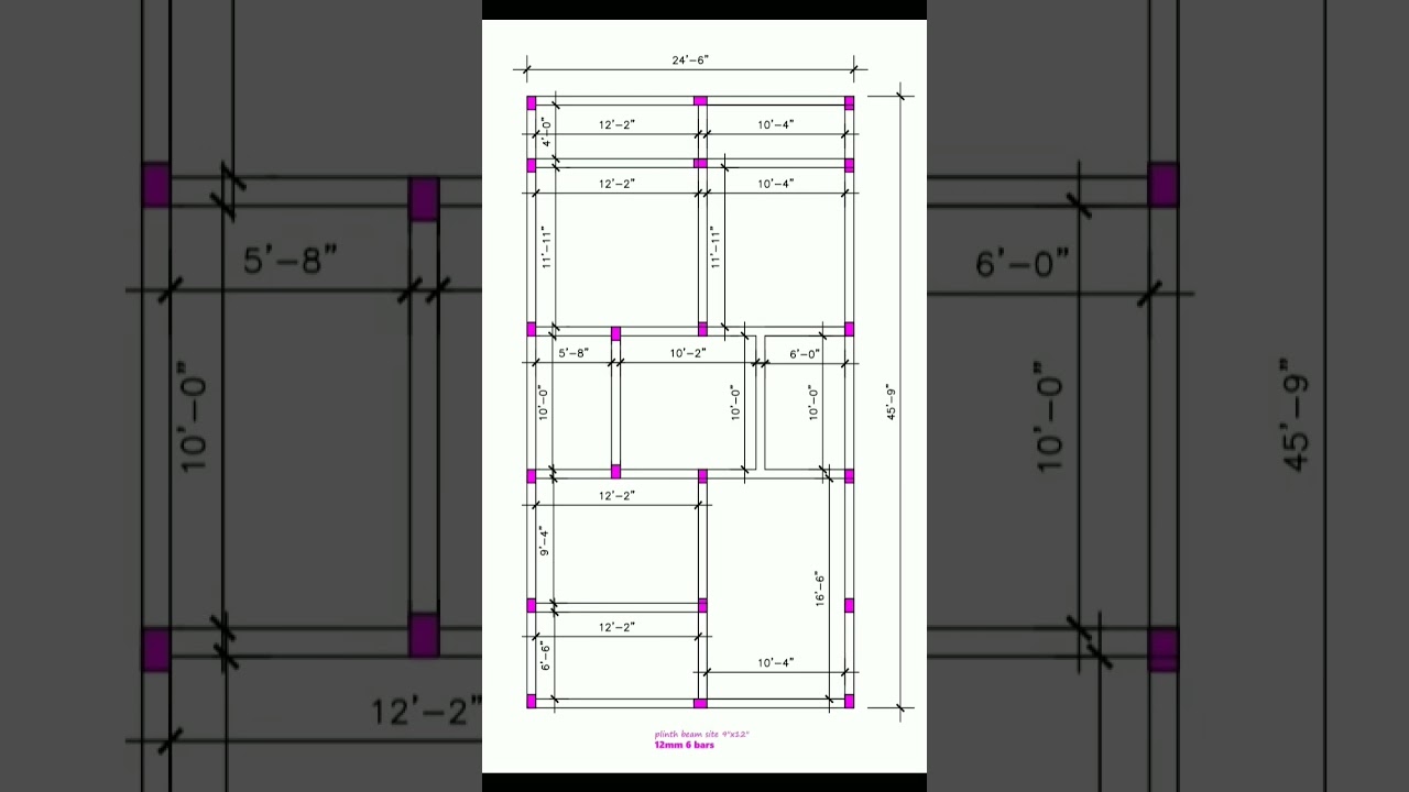 plinth beam plan 24"6X45"9 