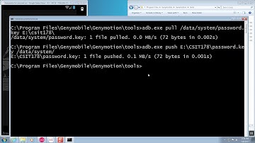 CSIT 178 Using Genymotion ADB shell commands