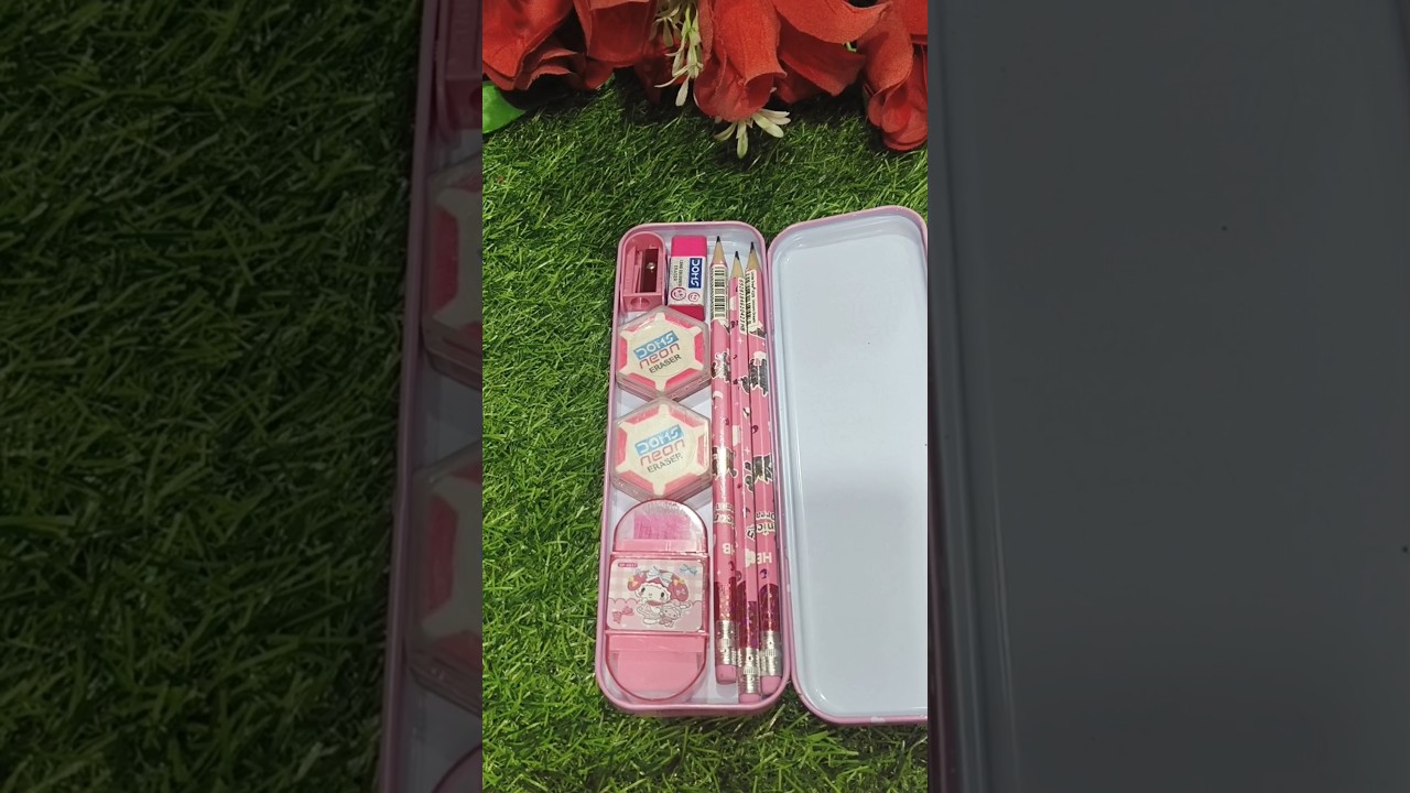 Cute unicorn pencil box with fancy stationery 