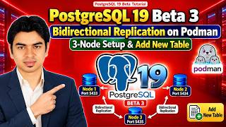 PostgreSQL 19 Beta Bidirectional Replication on Podman | 3-Node Setup & Add New Table #postgresql