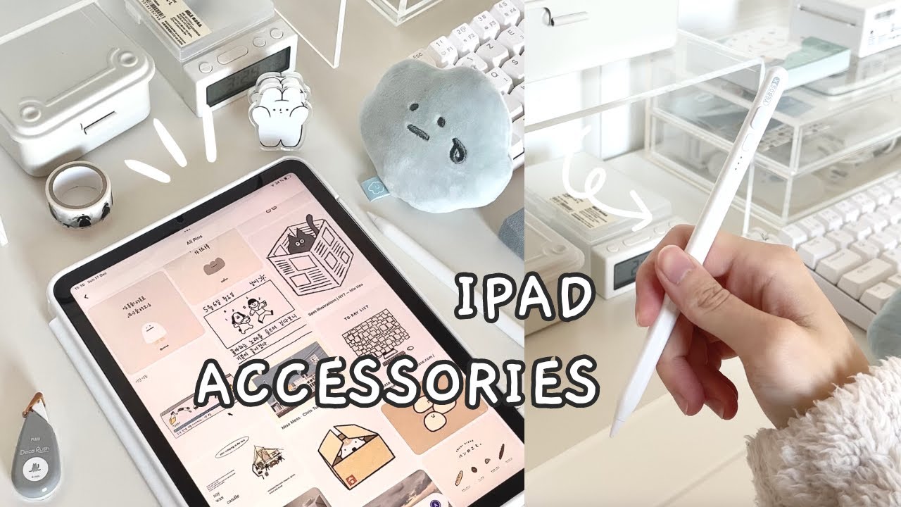 aesthetic ipad accessories unboxing [feat yebos] ☁️ case, keyboard