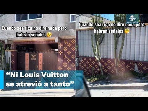 Pintan fachada de casa con logos de Louis Vuitton y se viraliza