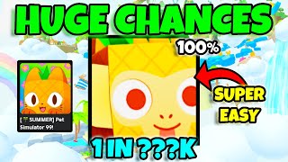 *EASY*🍀CHANCES FOR THE HUGE PINEAPPLE MONKEY🍍 In Pet Simulator 99!