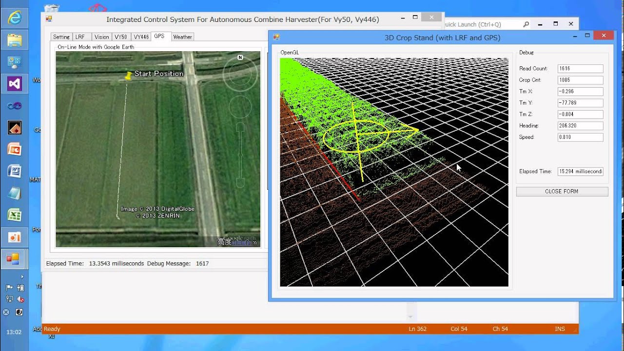 Uncut Crop Edge Detection and 3D Terrain Generation in paddy field