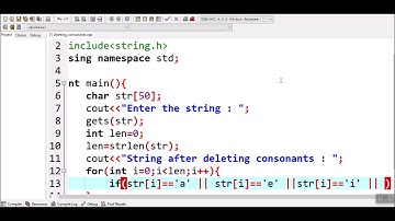 How to delete consonants from a string in C++
