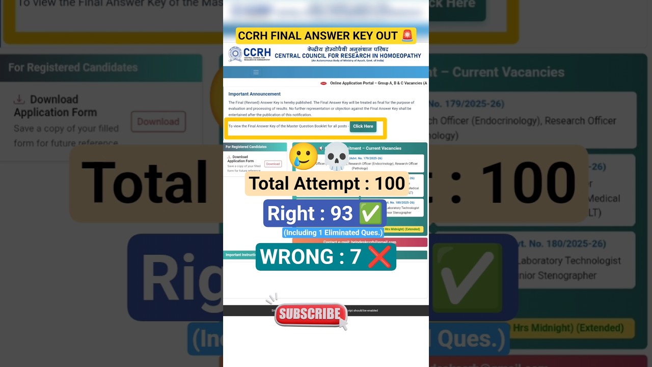 CCRH LDC 2025 FINAL ANSWER KEY OUT 🚨  