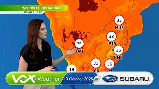 13 October 2026 | Vox Weather Forecast brought to you by Subaru Southern Africa
